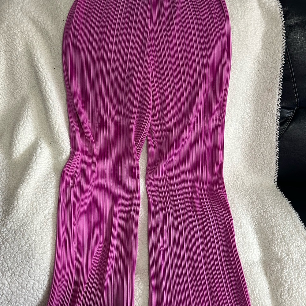Vibrant Pink Pleated Pants